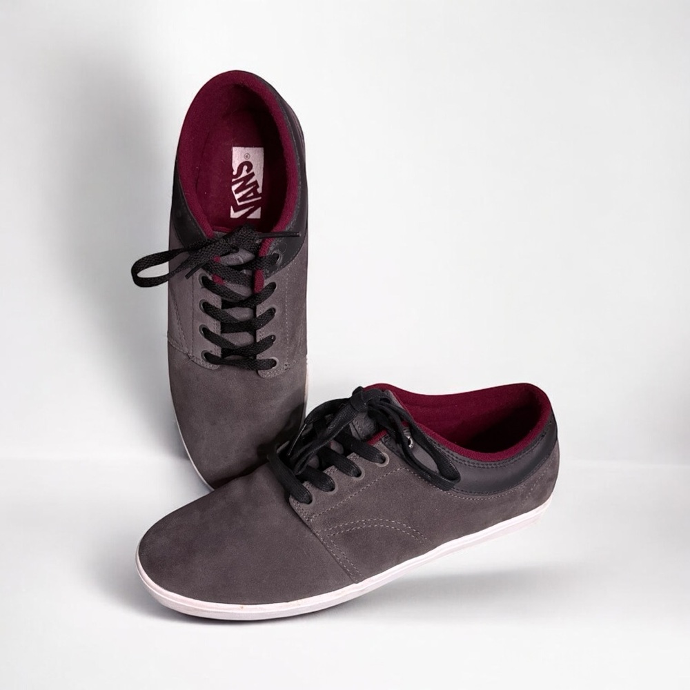 Vans Men's Charcoal and Burgundy Sneakers